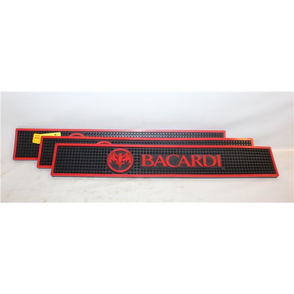 3 BACARDI RUM BAR SPILL MATS 22" X 3.5"