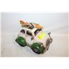 Image 1 : METAL BEACH DUNE BUGGY WITH SURF BOARD 9" X 7"