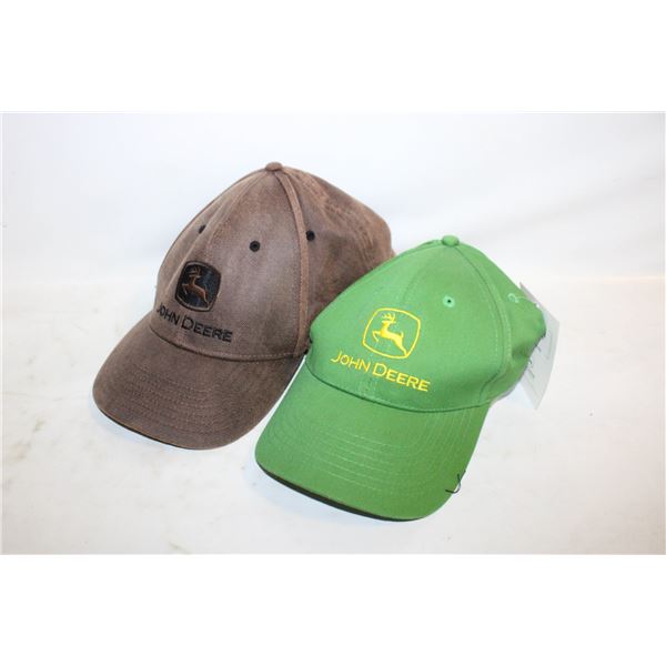 JOHN DEERE EAR FLAP HAT & BASEBALL HAT TOGETHER