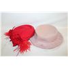Image 1 : 2 VINTAGE FUR FELT FASCINATOR LADIES HATS