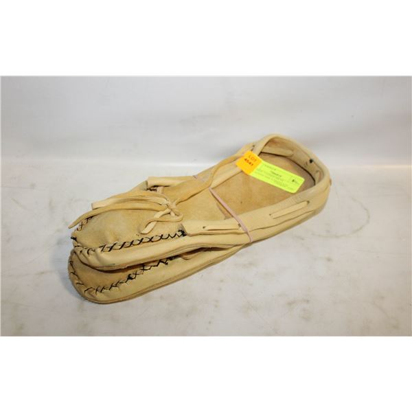 ELK HIDE TANNED MENS MOCASSINS SIZE 9/10-ESTATE