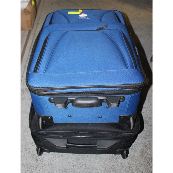 2 LARGE SUITCASES WITH WHEELS - VIA RAIL &
