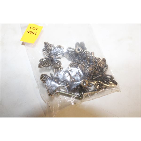 NEW 6 PIECE "ANTIQUED" BUTTERFLY