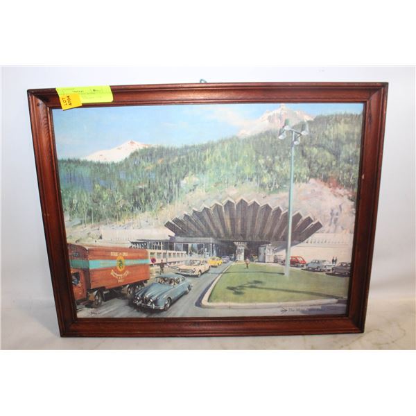 VINTAGE MONT BLANC ROAD TUNNEL PRINT- 17 X 13