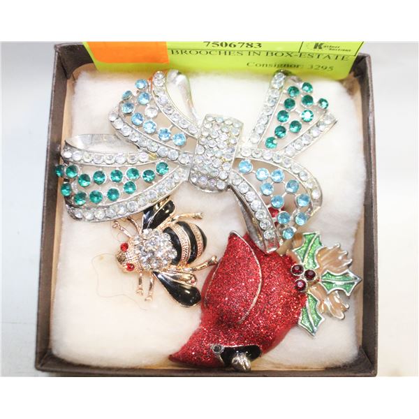ESTATE BROOCHES IN BOX-ESTATE