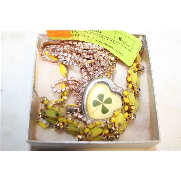 ESTATE JEWELRY IN BOX ALL TOGETHER-ESTATE