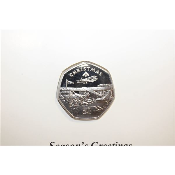 1985 ISLE OF MAN CHRISTMAS 50 PENCE PROOF COIN