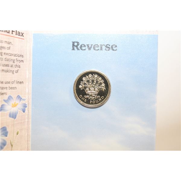 1986 NORTH IRELAND 1 POUND BU COIN IN CARD HOLDER