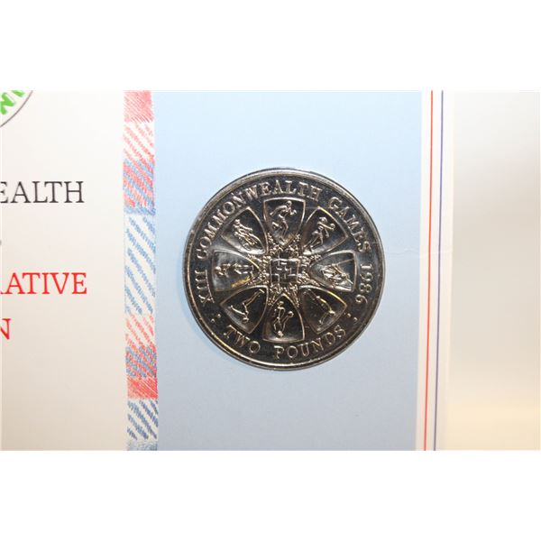 1986 GUERNSEY COMMONWEALTH GAMES 2 POUND COIN