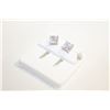 Image 1 : NEW SILVER PLATED SQUARE CUT STUD EARRINGS