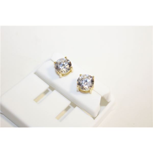 NEW GOLD PLATED ROUND STUD EARRINGS