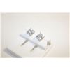 Image 1 : NEW SILVER PLATED SQUARE CUT STUD EARRINGS