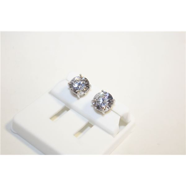 NEW SILVER PLATED ROUND STUD EARRINGS