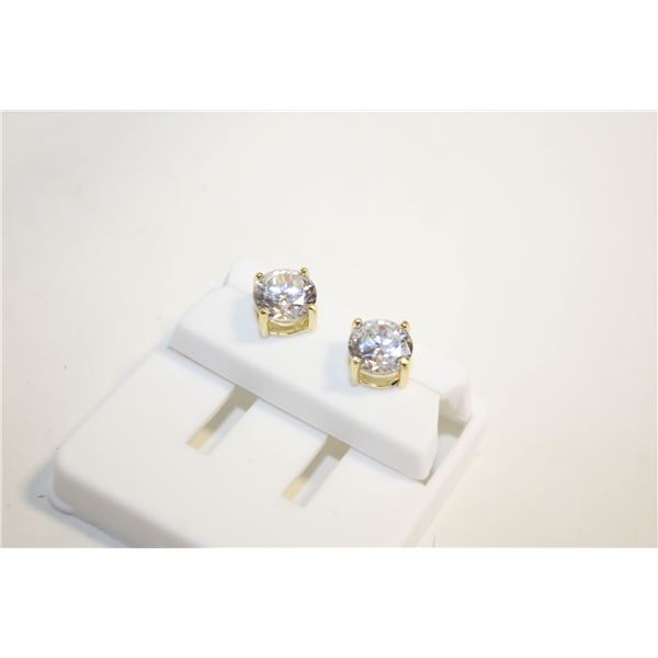 NEW GOLD PLATED ROUND STUD EARRINGS