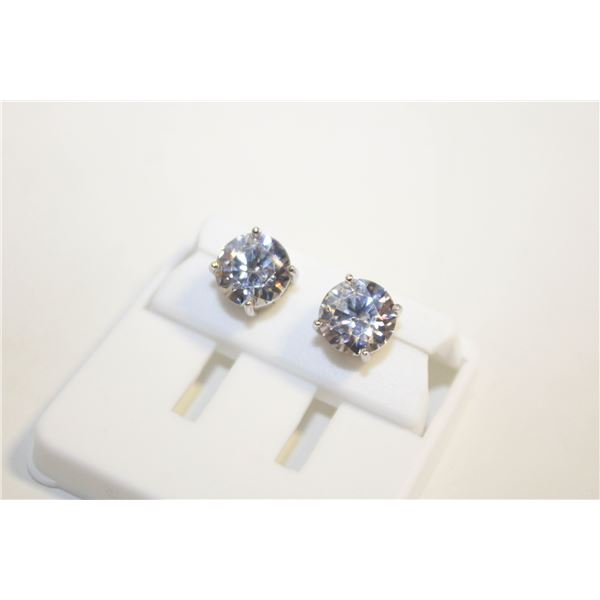 NEW SILVER PLATED ROUND STUD EARRINGS