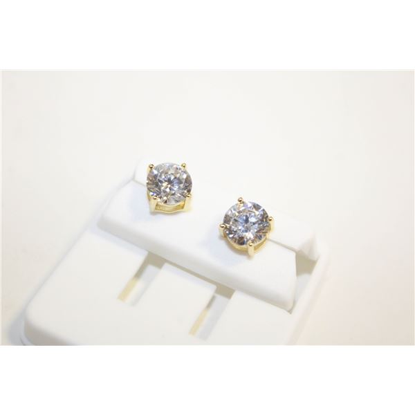 NEW GOLD PLATED ROUND STUD EARRINGS