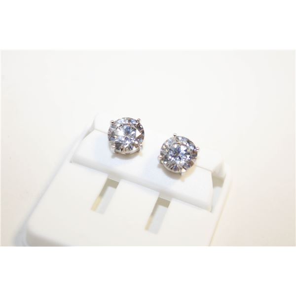 NEW SILVER PLATED ROUND STUD EARRINGS