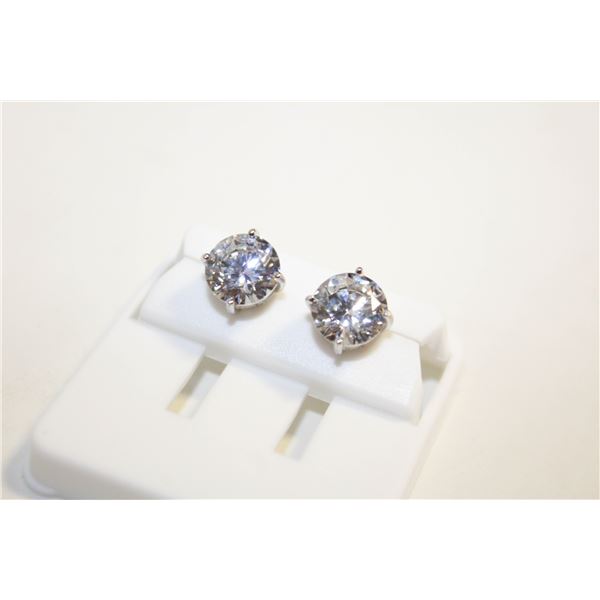 NEW SILVER PLATED ROUND STUD EARRINGS