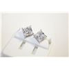 Image 1 : NEW SILVER PLATED SQUARE CUT STUD EARRINGS