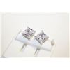 Image 1 : NEW SILVER PLATED SQUARE CUT STUD EARRINGS