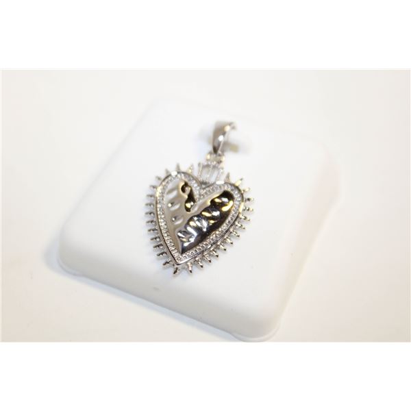 NEW SILVER PLATED HEART PENDANT