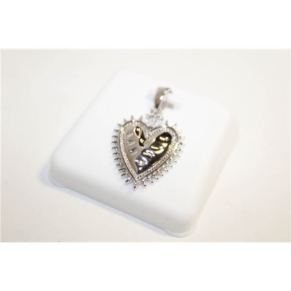 NEW SILVER PLATED HEART PENDANT