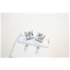 Image 1 : NEW SILVER PLATED SQUARE CUT STUD EARRINGS