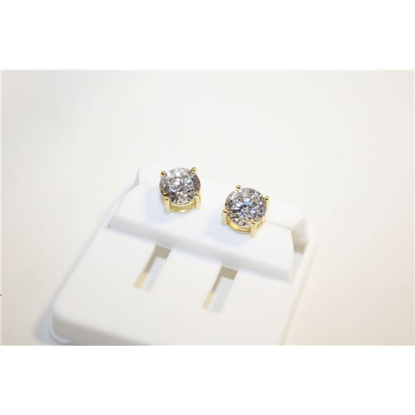 NEW GOLD PLATED ROUND STUD EARRINGS