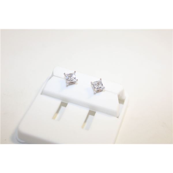 NEW SILVER PLATED SQUARE STUD EARRINGS