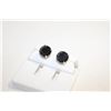 Image 1 : NEW SILVER PLATED EARRINGS WITH BLACK STONES