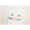 Image 1 : NEW SILVER PLATED SQUARE CUT STUD EARRINGS