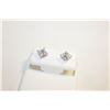 Image 1 : NEW SILVER PLATED SQUARE CUT STUD EARRINGS