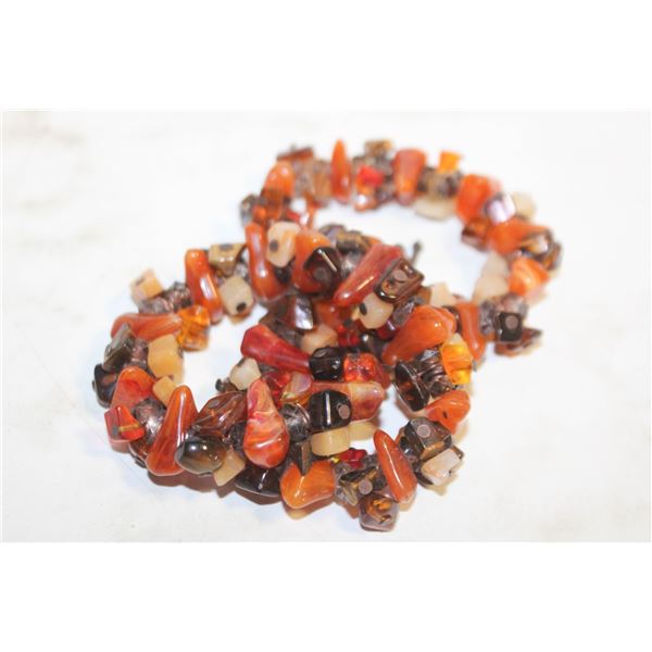 ANTIQUE POLISH AMBER CHUNKY NECKLACE-ESTATE