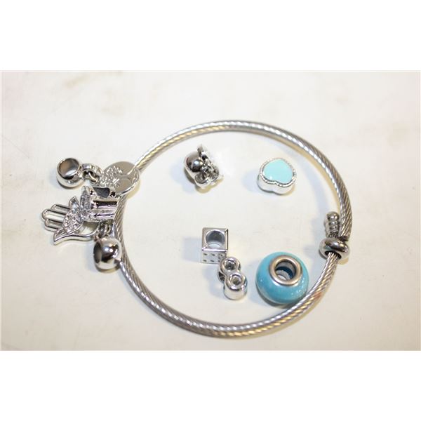 PANDORA INSPIRED BRACELET WITH CHARMS IN