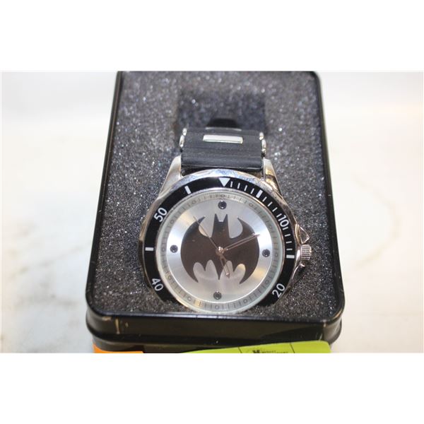 NEW ACCUTIME MENS BLACK & WHITE BATMAN