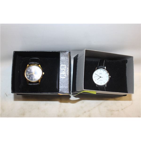 NEW 2 MENS Q & Q WATCHES, 1 BLACK FACE,