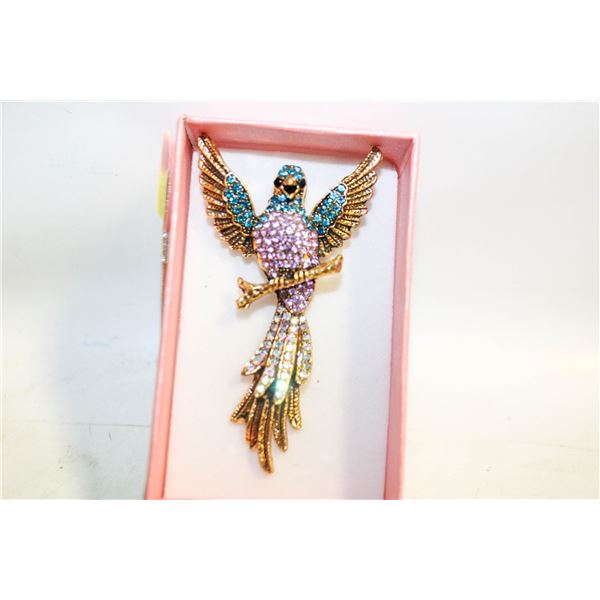 NEW PHOENIX BIRD BROOCH 2.76”X1.44”RHINESTONE