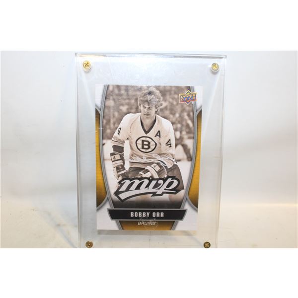 BOBBY ORR SILVER SIGNATURE BRUINS UPPER DECK LARGE