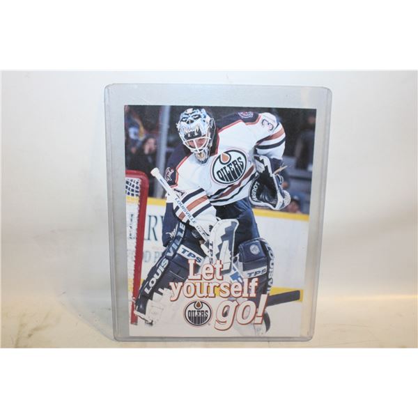 CURTIS JOSEPH LARGE CARD GOALIE OILERS EDMONTON