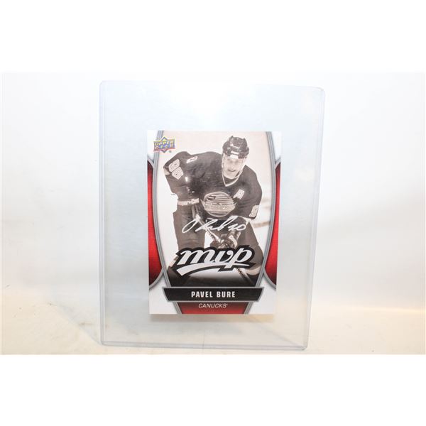 PAVEL BURE SILVER SIGNATURE LARGE CARD CANUCKS