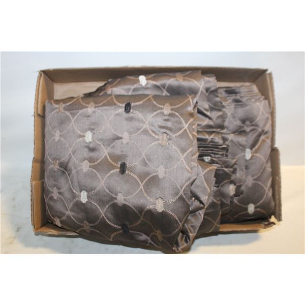 2 LINED POCKET CURTAIN PANELS: DK BR