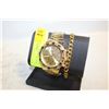Image 1 : NEW 2PCS MENS WATCH, AND CUBAN LINK CHAIN