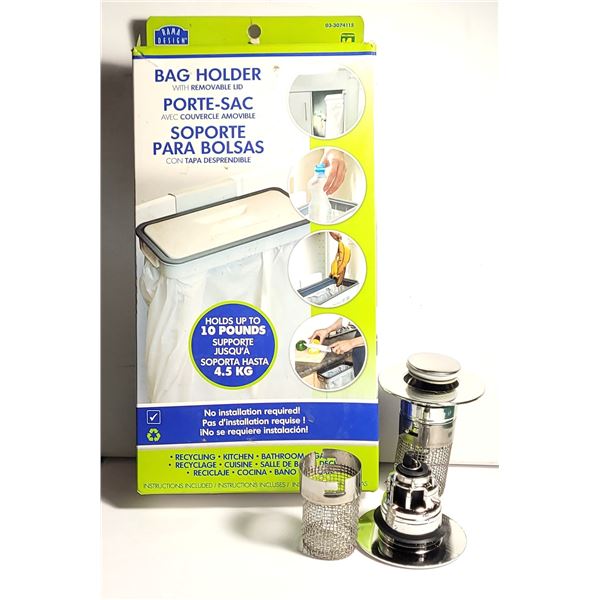 1) TWO POP UP PLUGS WITH REMOVABLE FILTER BASKETS