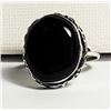 Image 1 : 8) BLACK ONYX RING STAMPED .925 SIZE 9.5