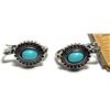 Image 1 : 11) PAIR OF FAUX TURQUOISE SAFETY CLASP EARRINGS