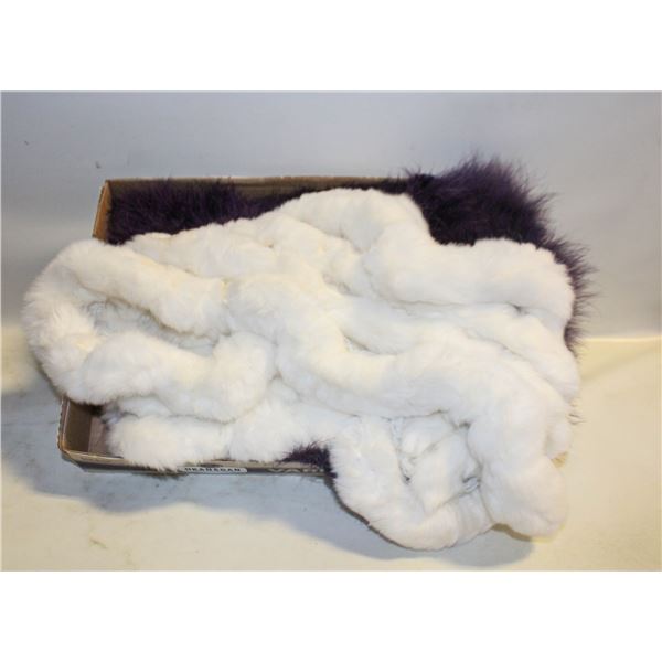 PURPLE OSTRICH FEATHER SHAWL/VEST & RABBIT