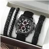 Image 1 : NEW 4 PC BLACK WATCH SET WITH DATE IN BOX