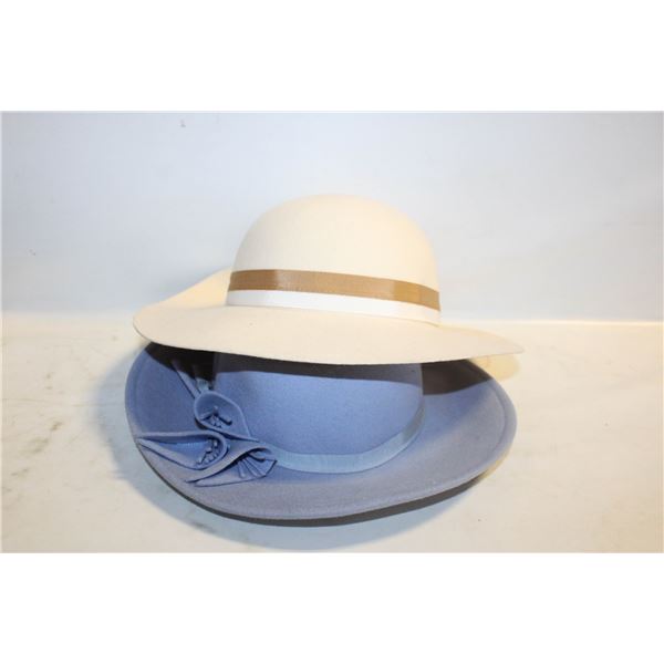 2 VINTAGE FUR FELT FASCINATOR LADIES HATS