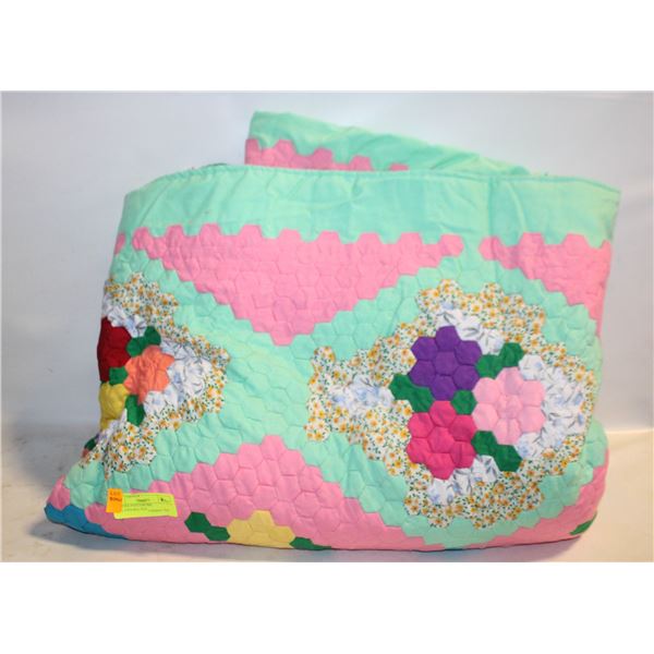 VINTAGE PATCHWORK QUILTDOUBLE SIZE APPROX-ESTATE
