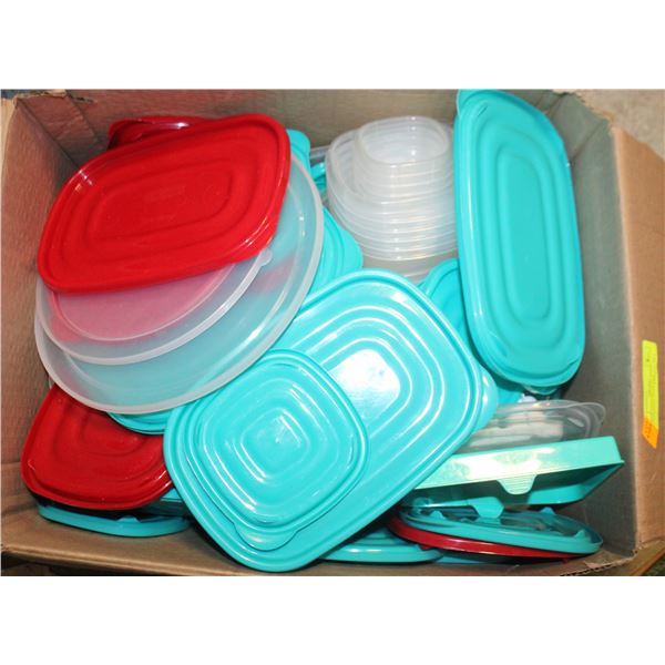 LARGE VOLUME OF PLASTIC CONTAINERS WITH LIDS